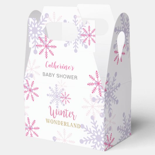 Pink Winter Wonderland Baby Showflakes Girl Geschenkschachtel (Geöffnet)