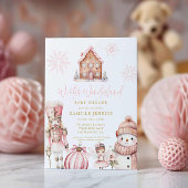 Pink Winter Wonderland Babydusche Einladung