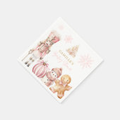 Pink Winter Wonderland Babydusche Serviette (Ecke)