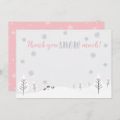 Pink Winter Wonderland - Dankeschön Karte (Vorne/Hinten)