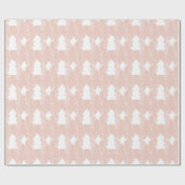 Pink Winter Wonderland Feminine Weihnachten Geschenkpapier (Flach)