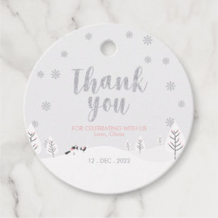 Pink Winter Wonderland, Girl Baby Dusche/Sprinkle Geschenkanhänger