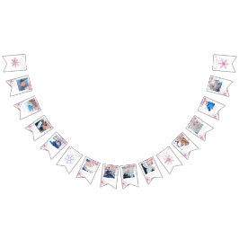 pink Winter Wonderland photo bunting banner