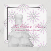 Pink Winter Wonderland Quinceanera Einladung (Vorne/Hinten)