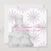 Pink Winter Wonderland Quinceanera Einladung (Vorderseite)