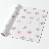Pink Winter Wonderland Snowflake First Birthday Geschenkpapier (Ungerollt)