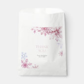 Pink Winter Wonderland Snowflake First Birthday Geschenktütchen (Vorderseite)