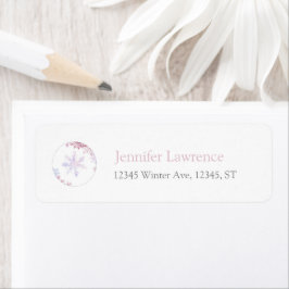 Pink Winter Wonderland Snowflake Return Address 