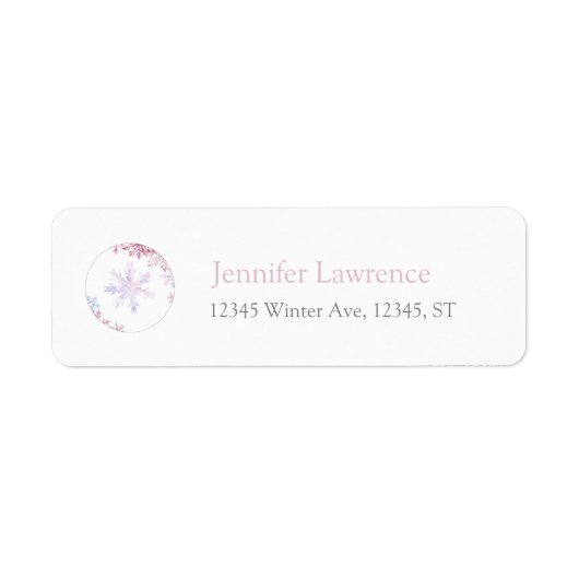 Pink Winter Wonderland Snowflake Return Address (Vorne)