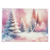 Pink Winter Wonderland Weihnachten Große Geschenktüte (Rückseite)