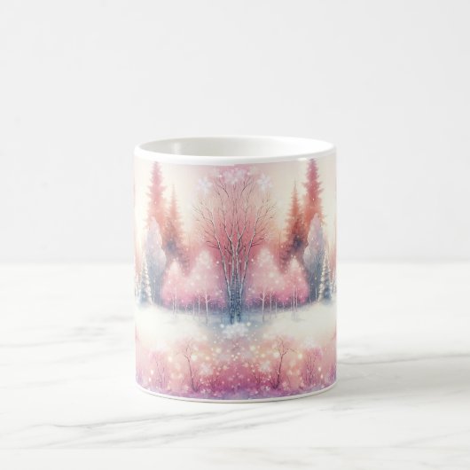 Pink Winter Wonderland Weihnachten Kaffeetasse (Mittel)