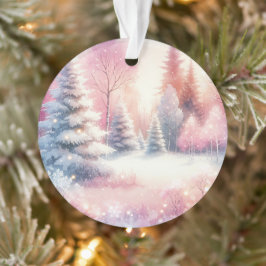 Pink Winter Wonderland Weihnachten Personalisiert Ornament