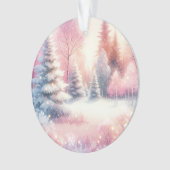 Pink Winter Wonderland Weihnachten Personalisiert Ornament (Vorderseite)