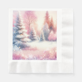 Pink Winter Wonderland Weihnachten Serviette