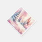 Pink Winter Wonderland Weihnachten Serviette (Ecke)