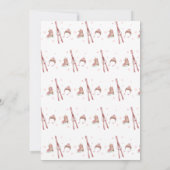 Pink Winter Woodland Après Bébé Ski Baby Shower Dankeskarte (Rückseite)