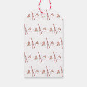 Pink Winter Woodland Après Bébé Ski Baby Shower Geschenkanhänger (Rückseite)