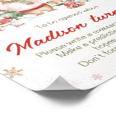 Pink Winter Woodland Birthday Time Capsule Sign Poster (Ecke)