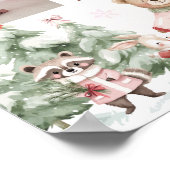 Pink Winter Woodland First Year Photo Milestone Poster (Ecke)