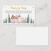 Pink Winter Woodland Kinderduschbücher für Baby Visitenkarte (Vorne/Hinten)