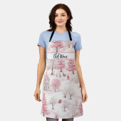 Pink Winterscape Snowy Wunderland Weihnachten Nana Schürze (Getragen)