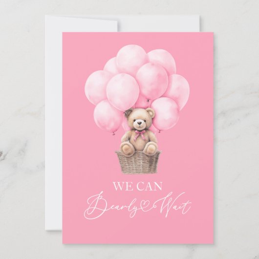 Pink wir können frühzeitig abwarten Baby Dusche Ei Einladung (Rückseite)