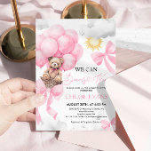 Pink wir können frühzeitig abwarten Baby Dusche Ei Einladung