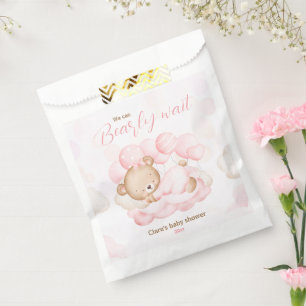 Pink wir können frühzeitig abwarten Baby Dusche Ge Geschenktütchen