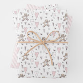 Pink wir können frühzeitig abwarten Teddy Bear Bab Geschenkpapier Set (Beispiel)