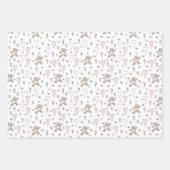 Pink wir können frühzeitig abwarten Teddy Bear Bab Geschenkpapier Set (Vorderseite)
