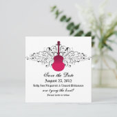 Pink Wirbel Gitarre Save the Date einladen (Stehend Vorderseite)