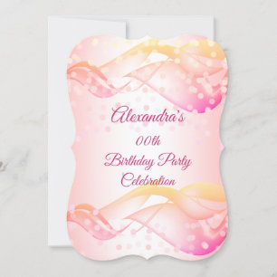 Pink Wirbel Gold Lichter Geburtstagsfeier Einladun Save The Date