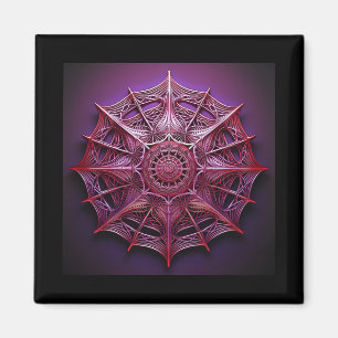 Pink Wireframe Mandelbrot Magnet