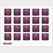 Pink Wireframe Mandelbrot Quadratischer Aufkleber (Blatt)