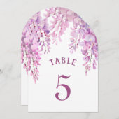 Pink Wisteria Arch Table Number Einladung (Vorne/Hinten)