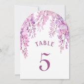 Pink Wisteria Arch Table Number Einladung (Vorderseite)