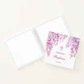 Pink Wisteria Baptism Guest Book Notizblock (Innenseite)