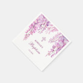 Pink Wisteria Baptism Serviette (Ecke)