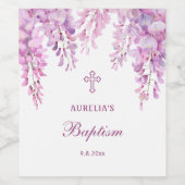 Pink Wisteria Baptism Weinetikett (Einzelnes Label)