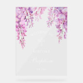 Pink Wisteria Baptism Welcome Acrylschild (Vorderseite)