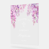 Pink Wisteria Baptism Welcome Acrylschild (Winkel)