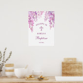 Pink Wisteria Baptism Welcome Poster (Küche)