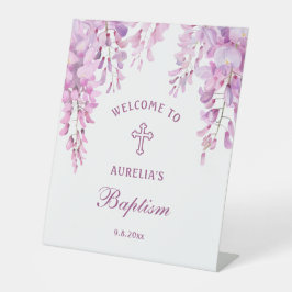 Pink Wisteria Baptism Welcome Sockelschild