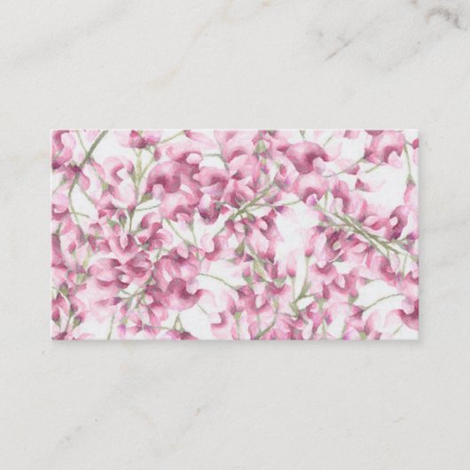 Pink Wisteria Business Card Visitenkarte (Vorderseite)