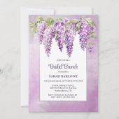 Pink Wisteria Floral Bridal Brunch Einladung (Vorderseite)