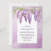 Pink Wisteria Floral Wedding Einladung (Vorderseite)