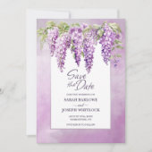Pink Wisteria Floral Wedding Save the Date (Vorderseite)