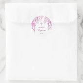 Pink Wisteria Taufe Runder Aufkleber (Tasche)