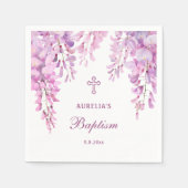 Pink Wisteria Taufe Serviette (Vorderseite)