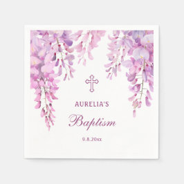 Pink Wisteria Taufe Serviette